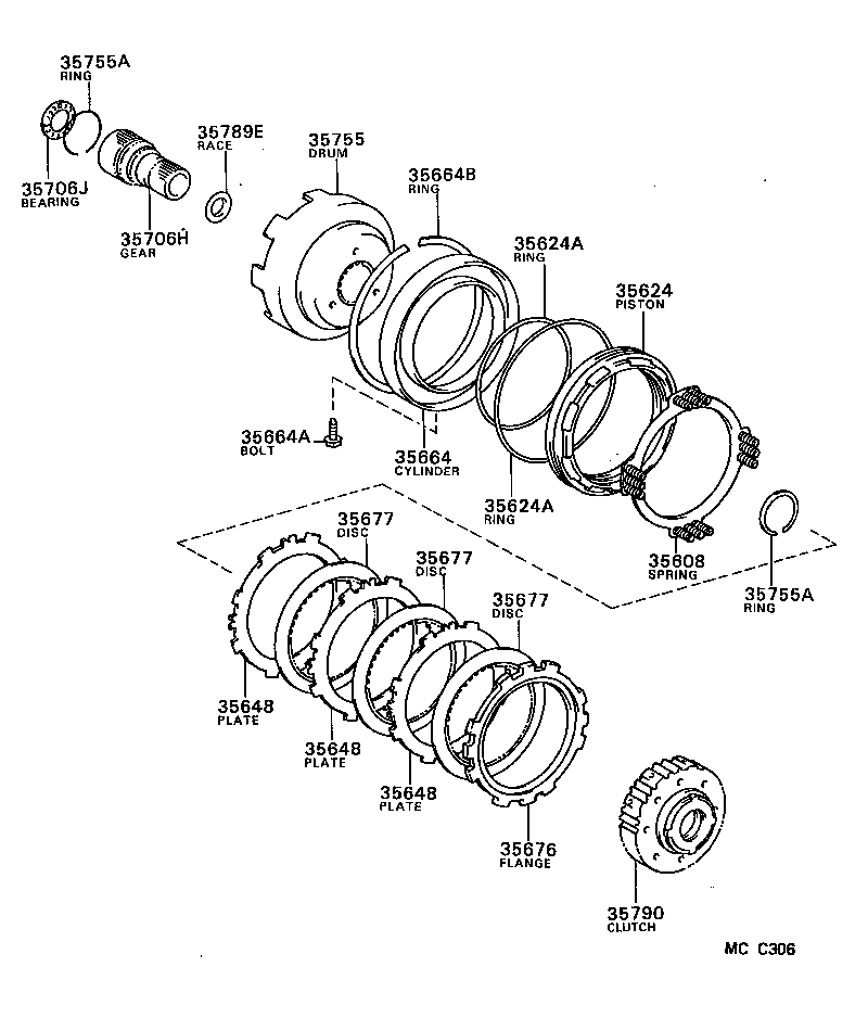  MR2 |  CENTER SUPPORT PLANETARY SUN GEAR ATM