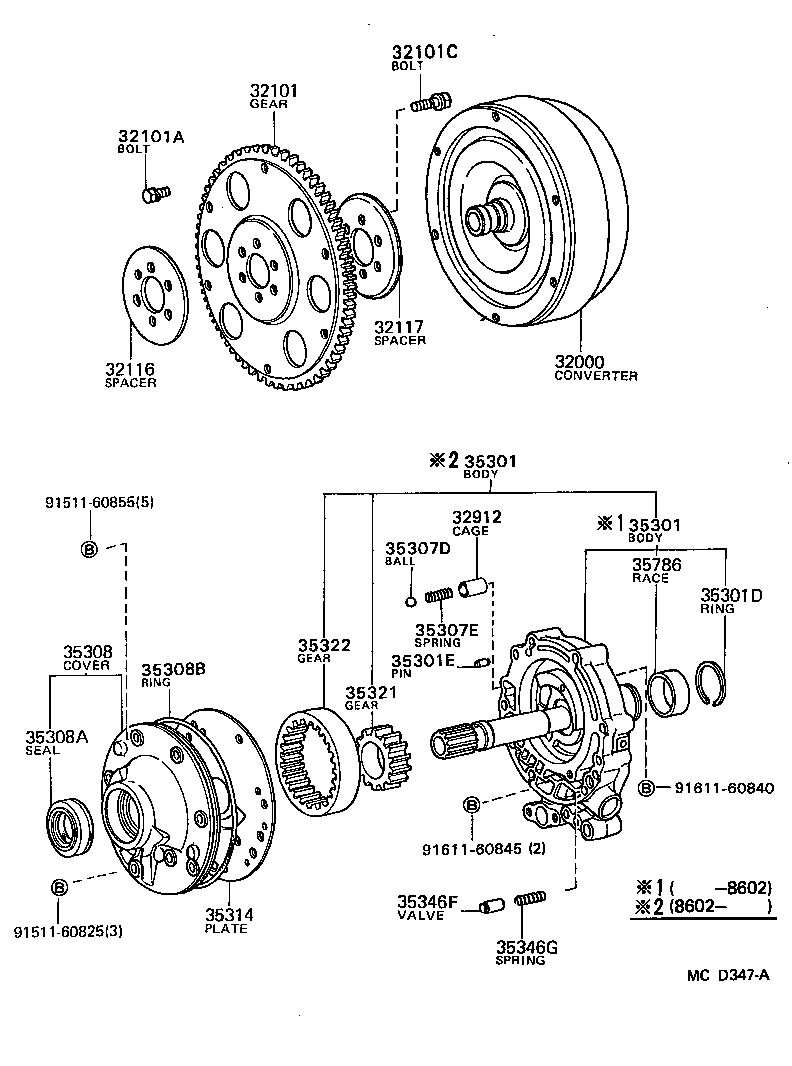  TERCEL |  TORQUE CONVERTER FRONT OIL PUMP CHAIN ATM