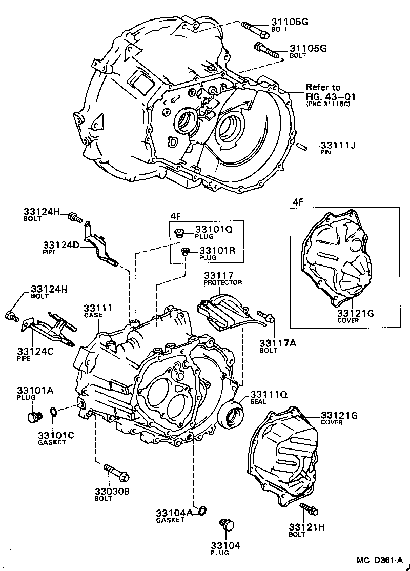  TERCEL |  CLUTCH HOUSING TRANSMISSION CASE MTM