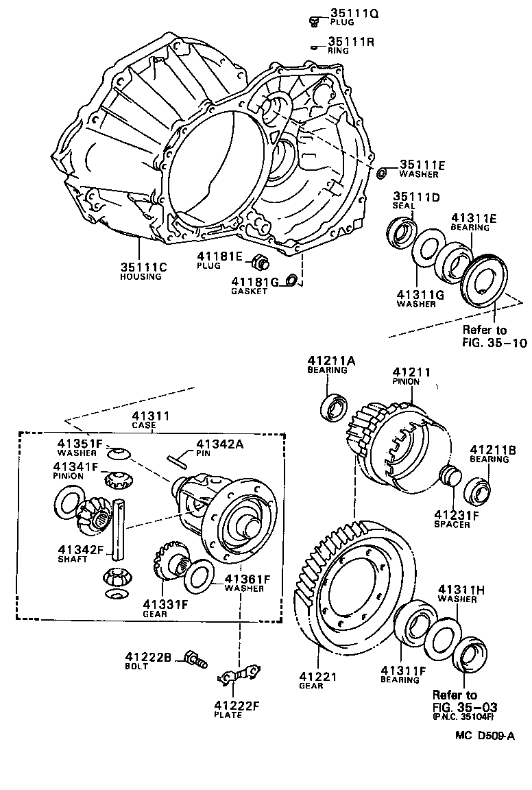  COROLLA FX |  FRONT AXLE HOUSING DIFFERENTIAL