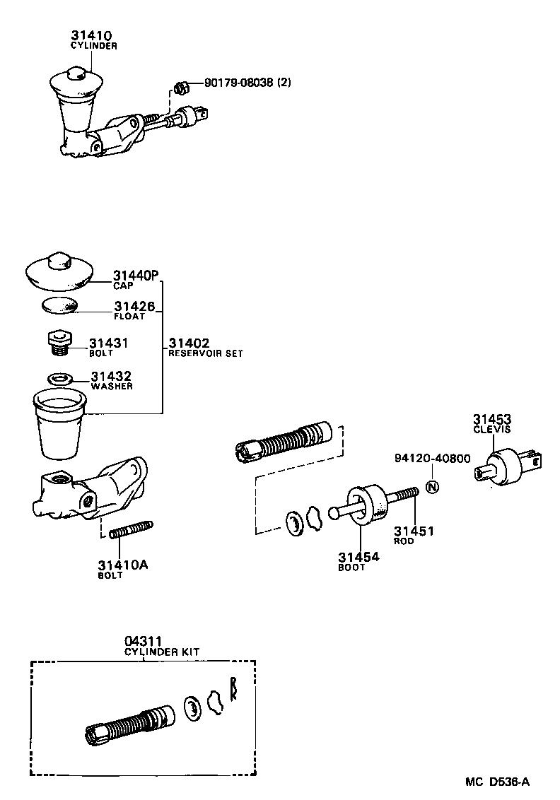  CAMRY |  CLUTCH MASTER CYLINDER