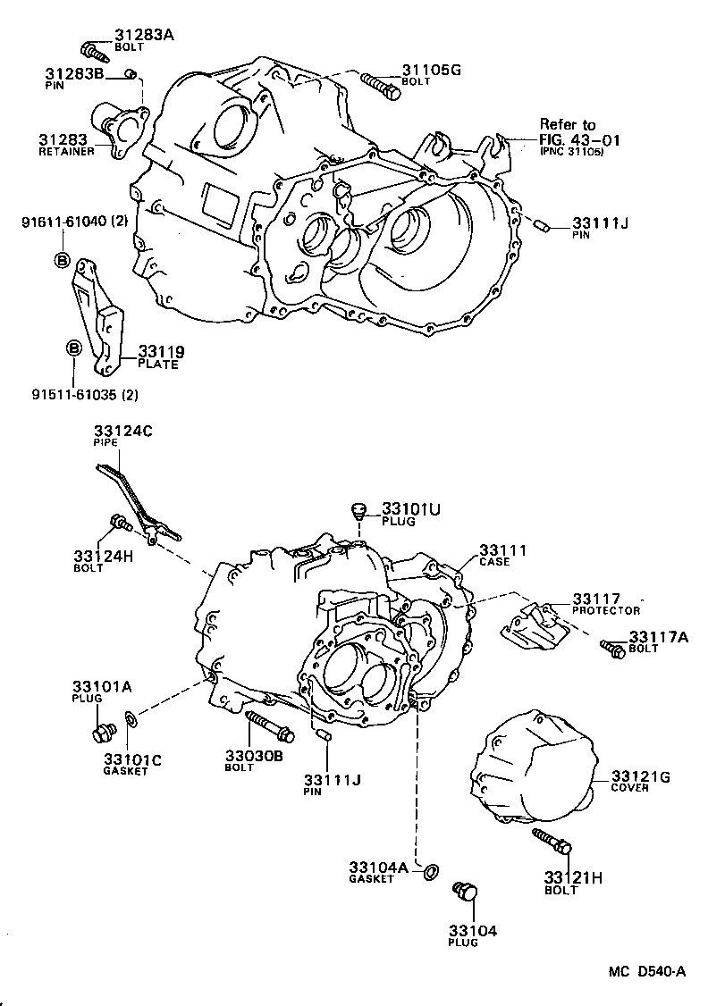  CAMRY |  CLUTCH HOUSING TRANSMISSION CASE MTM