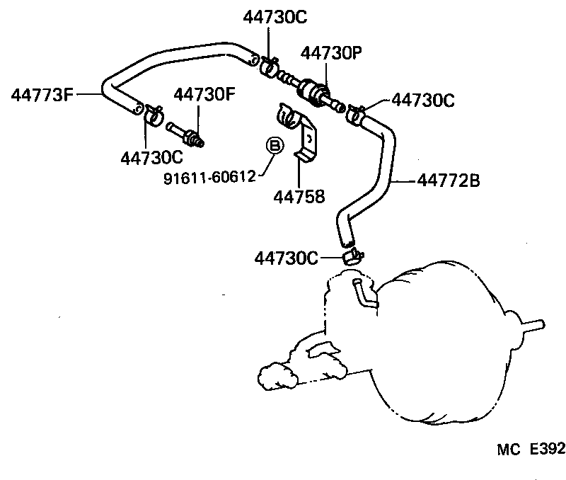  LAND CRUISER 62 |  BRAKE BOOSTER VACUUM TUBE