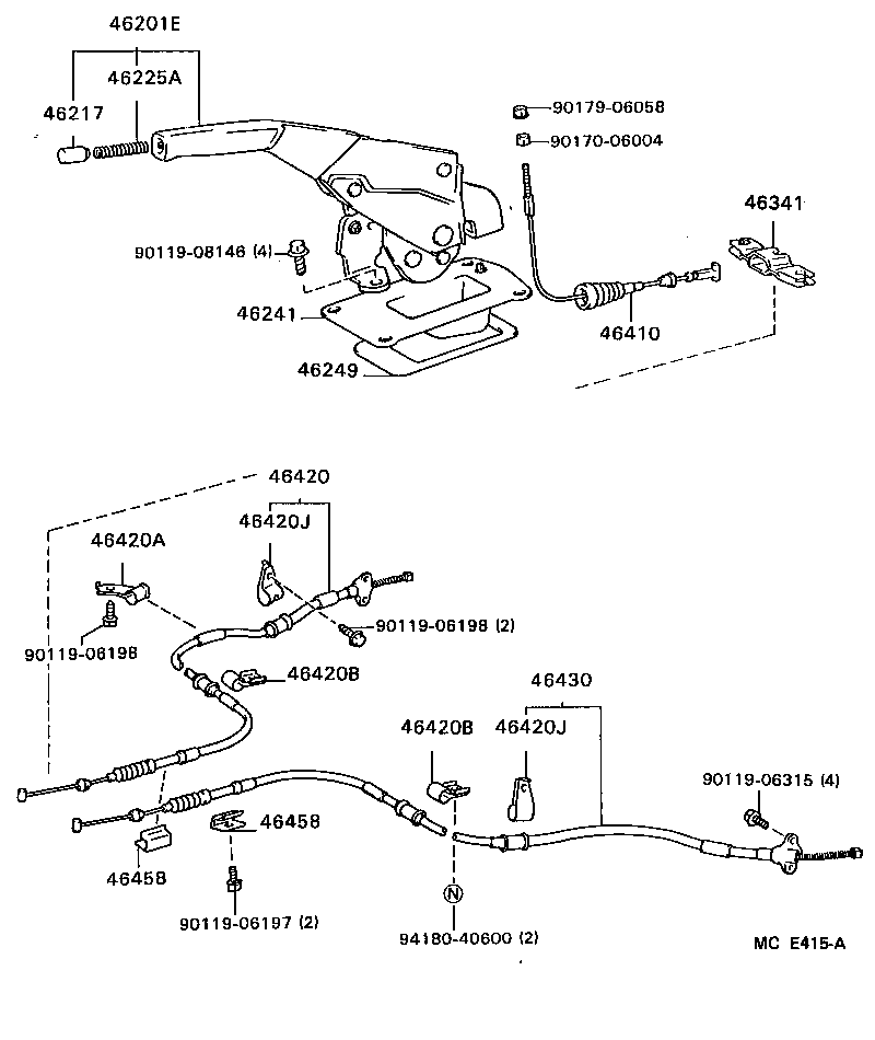  CELICA |  PARKING BRAKE CABLE