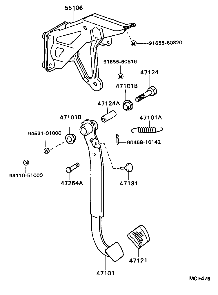  CELICA |  BRAKE PEDAL BRACKET