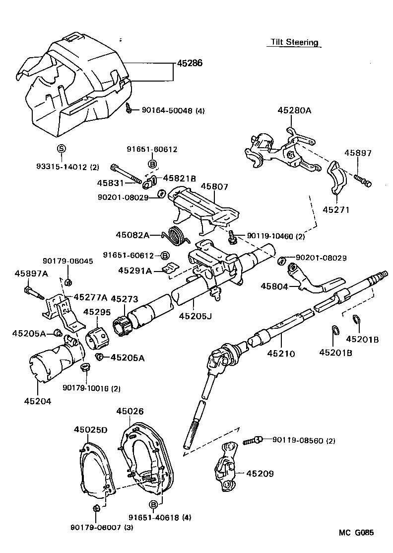  TERCEL |  STEERING COLUMN SHAFT