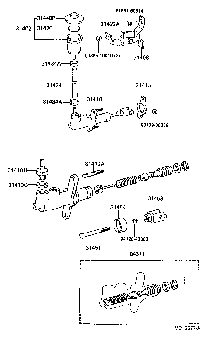  TERCEL |  CLUTCH MASTER CYLINDER