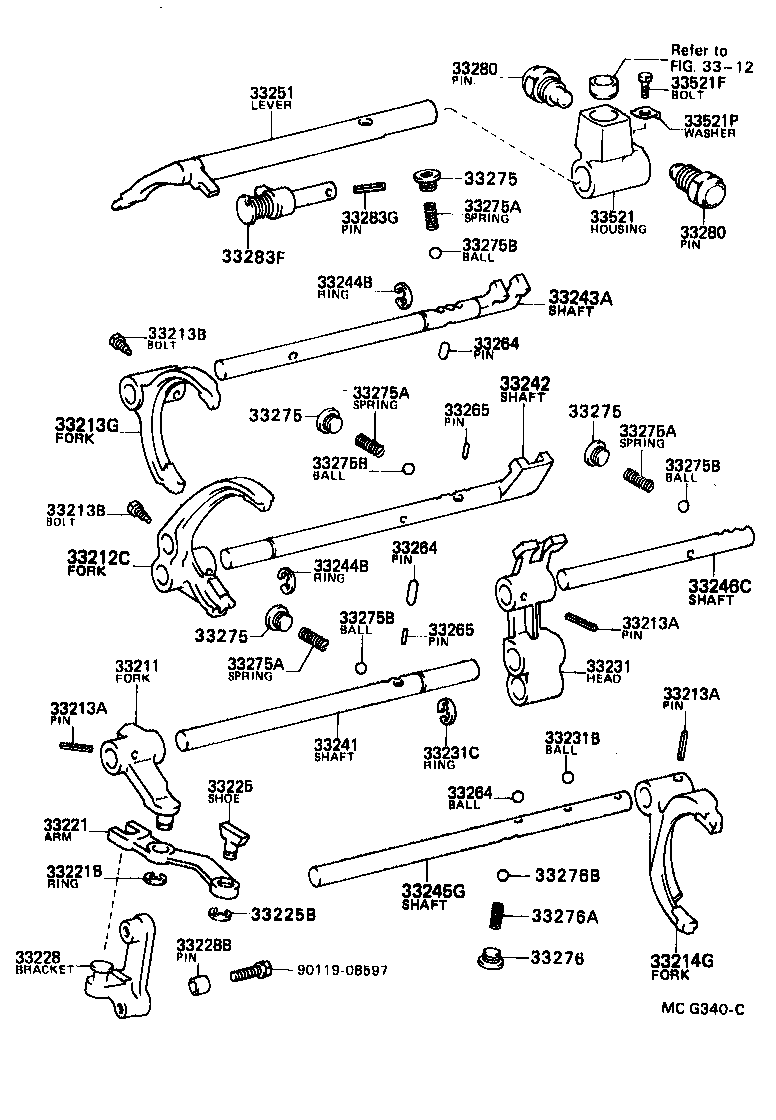  4 RUNNER TRUCK |  GEAR SHIFT FORK LEVER SHAFT MTM