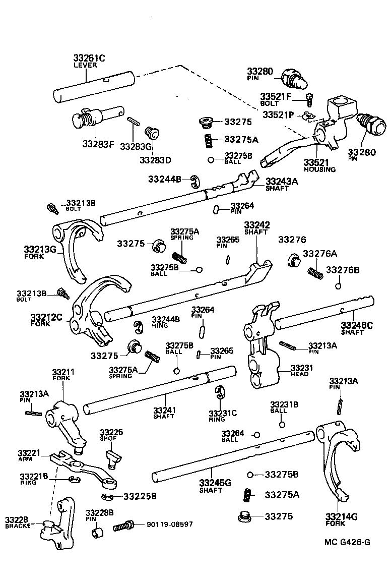  4 RUNNER TRUCK |  GEAR SHIFT FORK LEVER SHAFT MTM