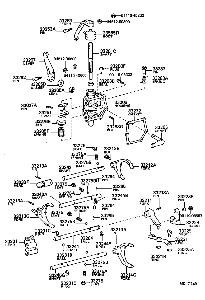  VAN |  GEAR SHIFT FORK LEVER SHAFT MTM
