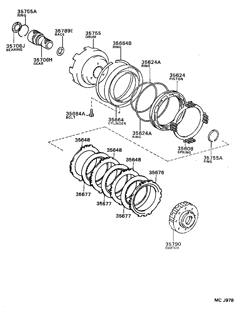  MR2 |  CENTER SUPPORT PLANETARY SUN GEAR ATM