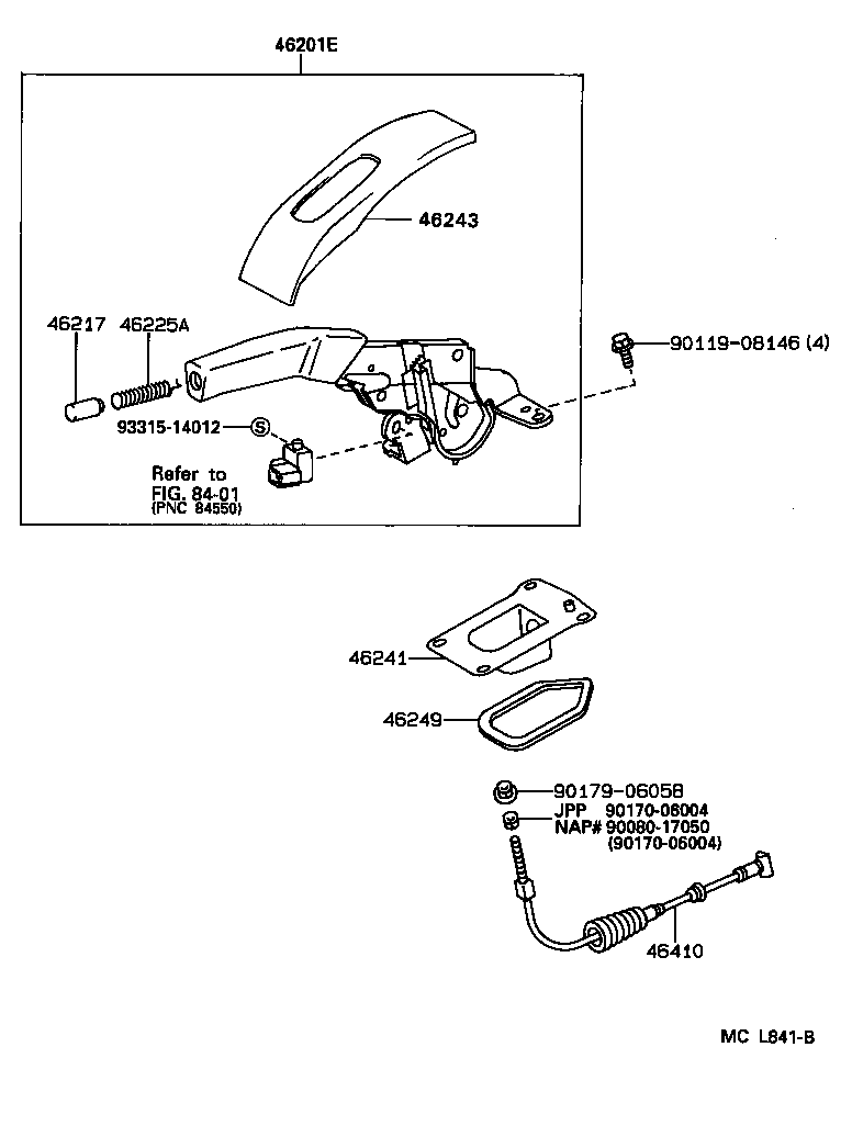  ES300 |  PARKING BRAKE CABLE