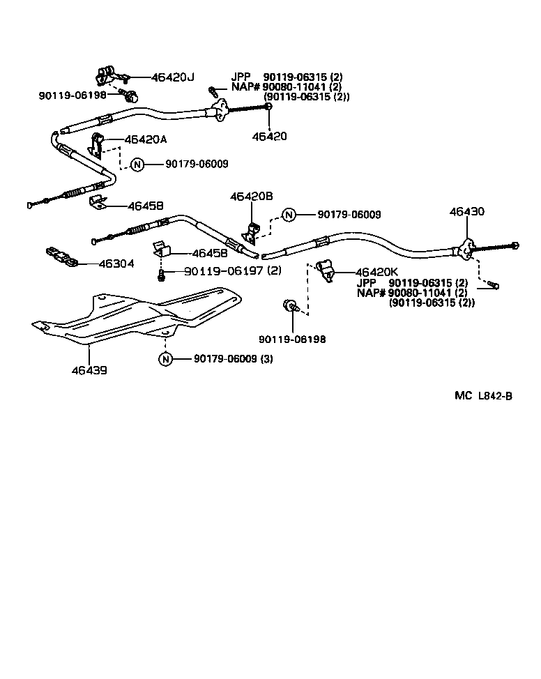  CAMRY NAP |  PARKING BRAKE CABLE