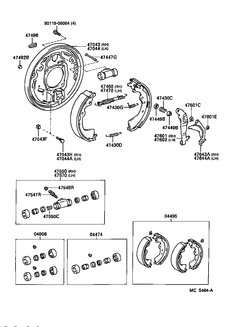 TACOMA | REAR DRUM BRAKE WHEEL CYLINDER BACKING PLATE