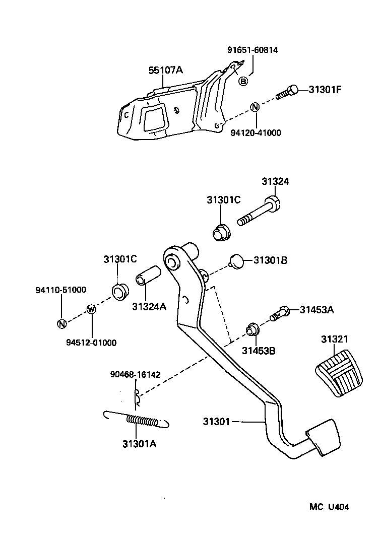  RAV4 |  CLUTCH PEDAL FLEXIBLE HOSE