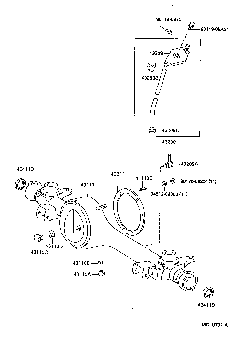  LX450 |  FRONT AXLE HOUSING DIFFERENTIAL