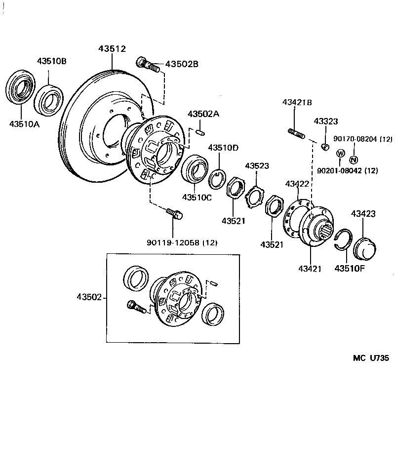  LX450 |  FRONT AXLE HUB
