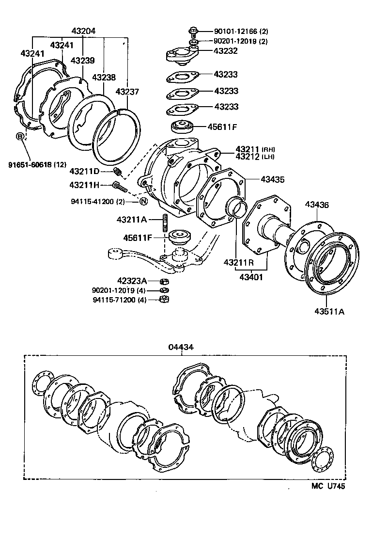  LX450 |  FRONT AXLE ARM STEERING KNUCKLE