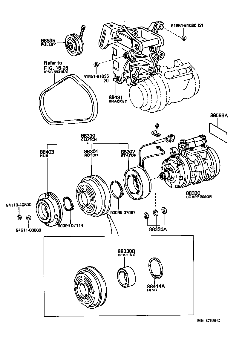  TERCEL |  HEATING AIR CONDITIONING COMPRESSOR