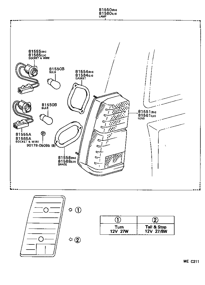  TERCEL |  REAR COMBINATION LAMP