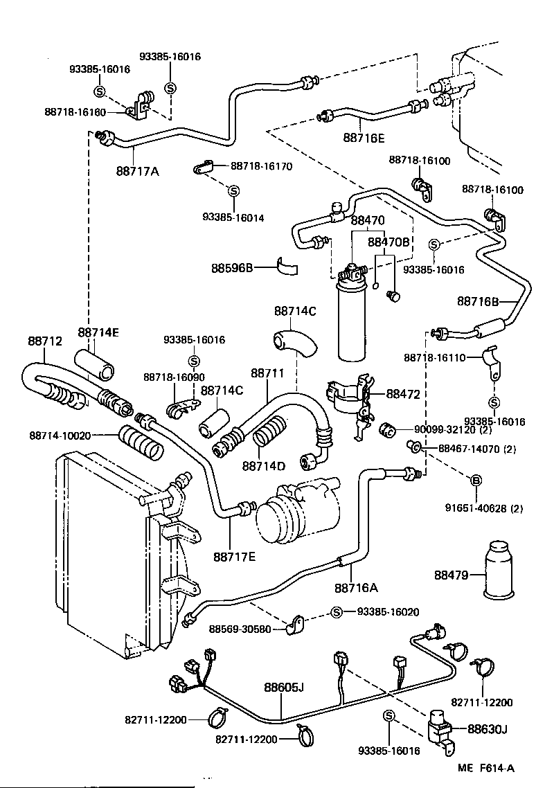  TERCEL |  HEATING AIR CONDITIONING COOLER PIPING