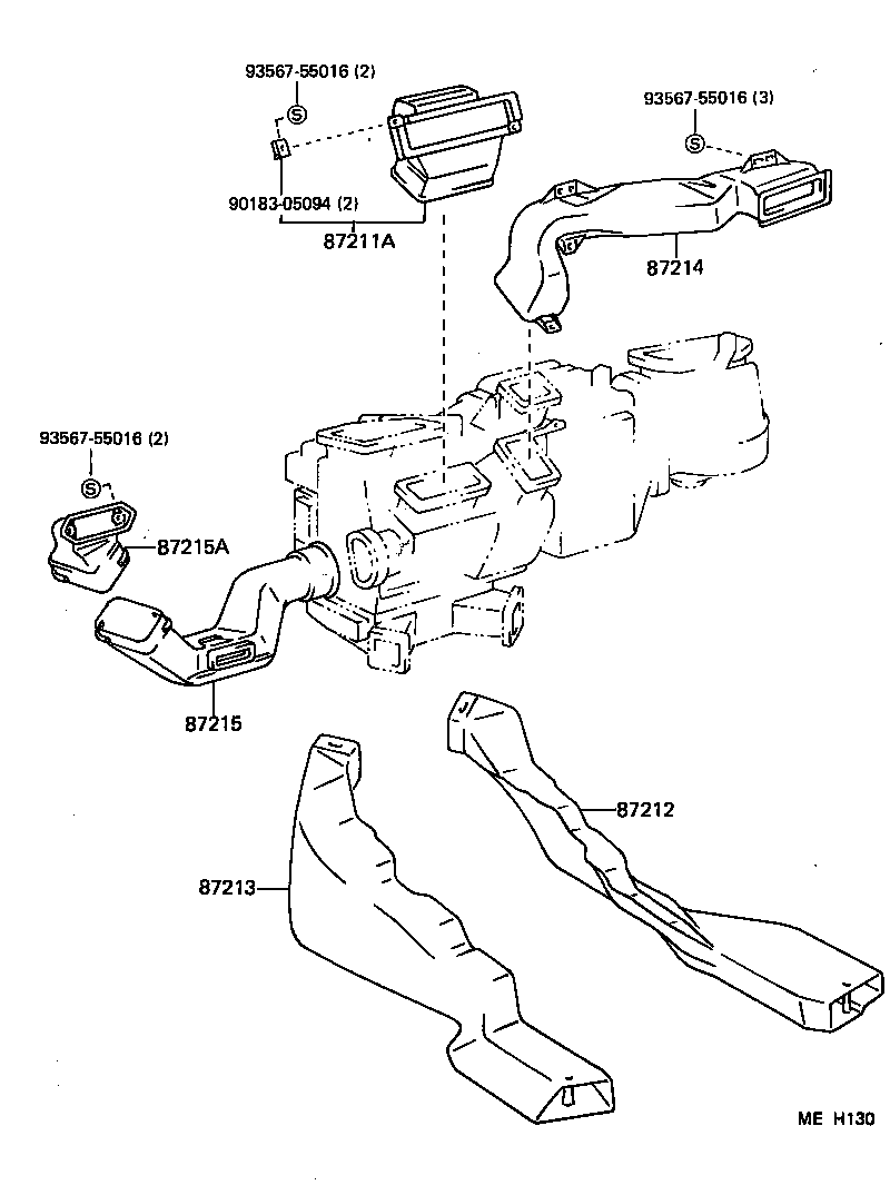  SUPRA |  HEATING AIR CONDITIONING CONTROL AIR DUCT