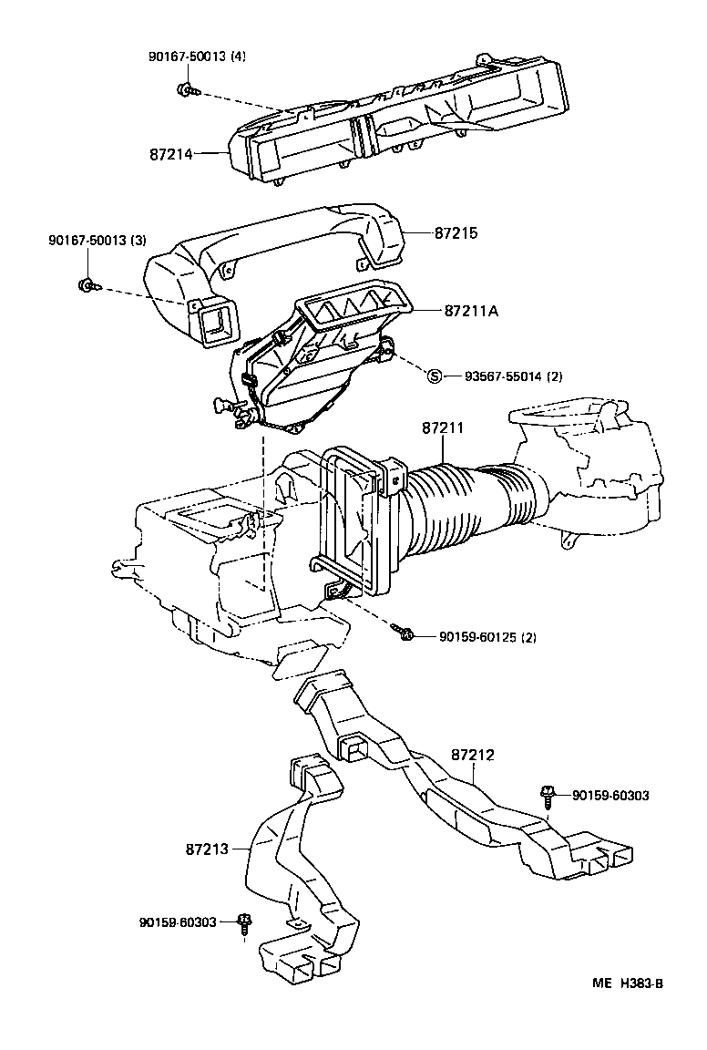  TERCEL |  HEATING AIR CONDITIONING CONTROL AIR DUCT