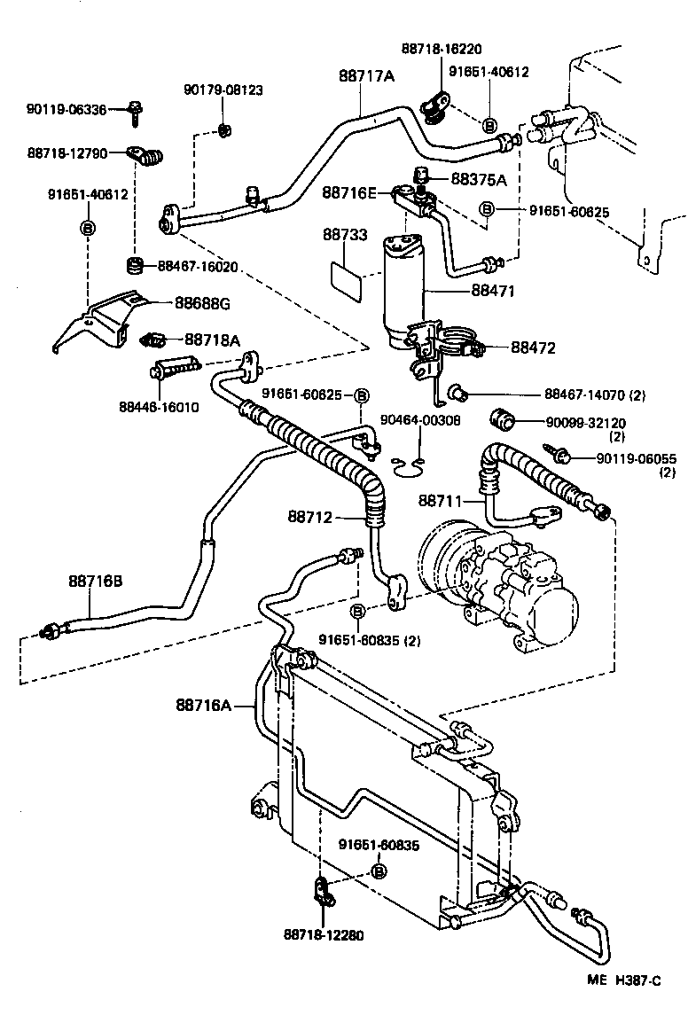  TERCEL |  HEATING AIR CONDITIONING COOLER PIPING