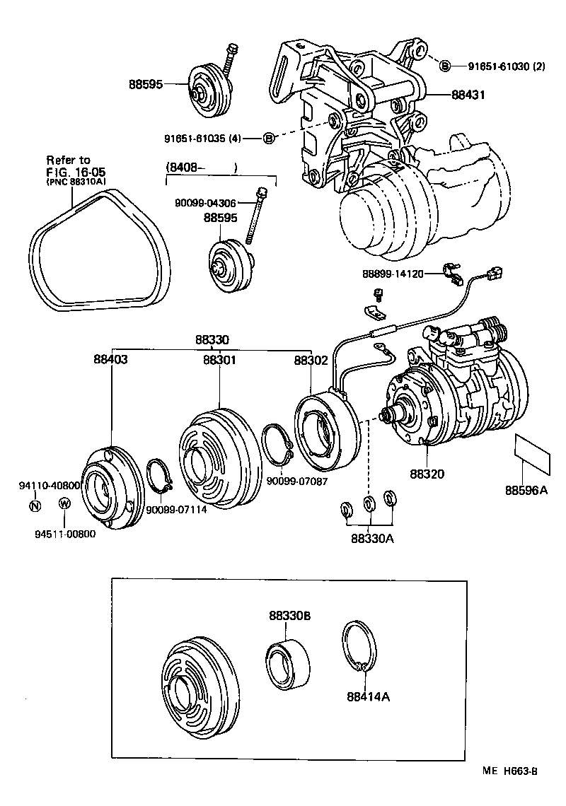  TERCEL |  HEATING AIR CONDITIONING COMPRESSOR