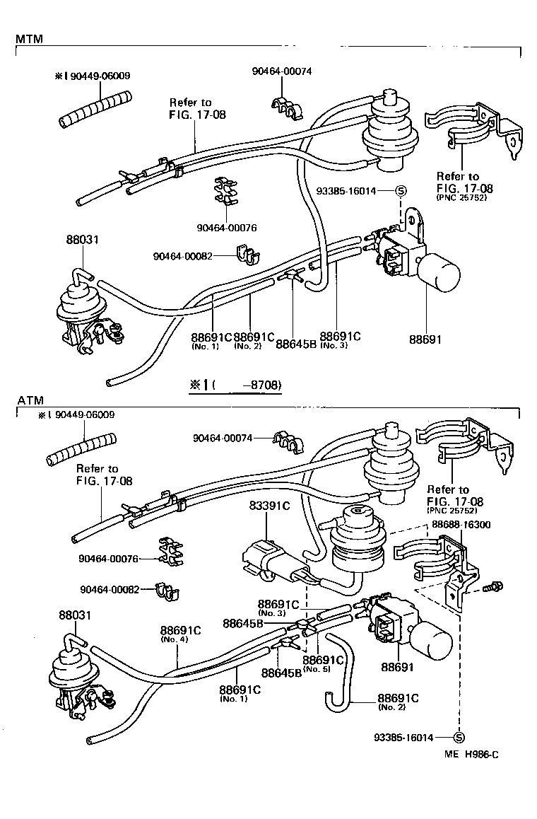  TERCEL |  HEATING AIR CONDITIONING VACUUM PIPING