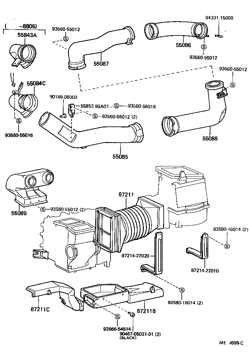  LAND CRUISER 62 |  HEATING AIR CONDITIONING CONTROL AIR DUCT