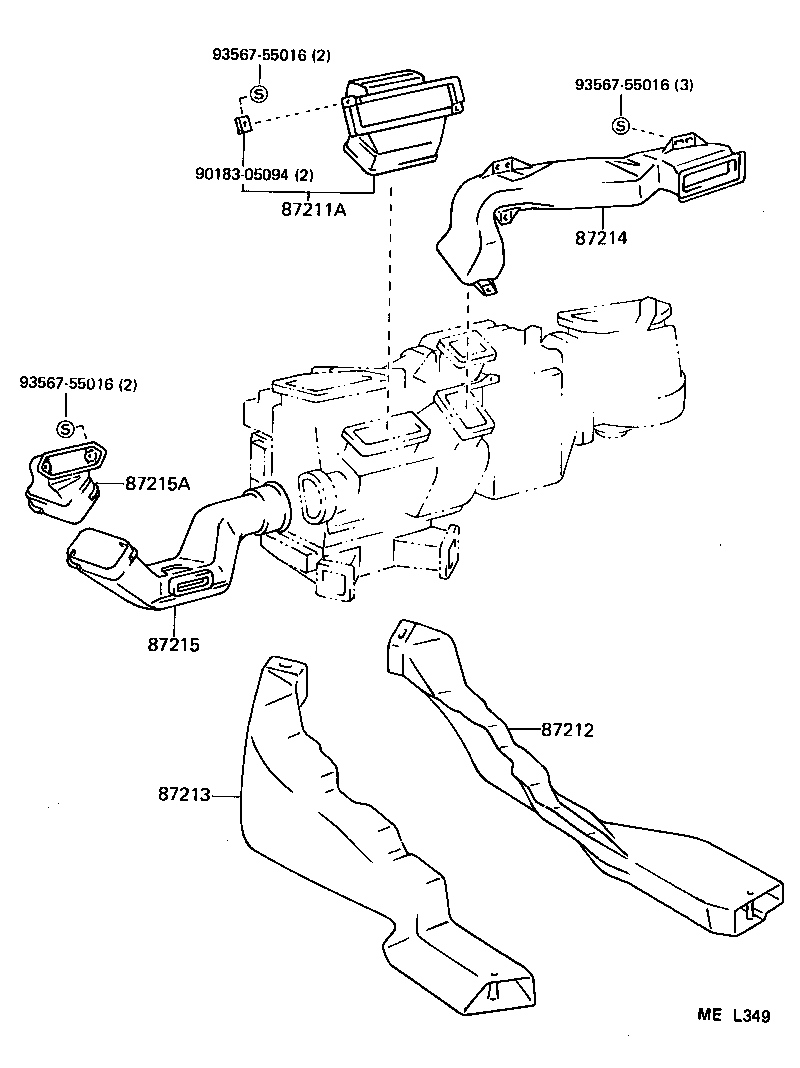  SUPRA |  HEATING AIR CONDITIONING CONTROL AIR DUCT