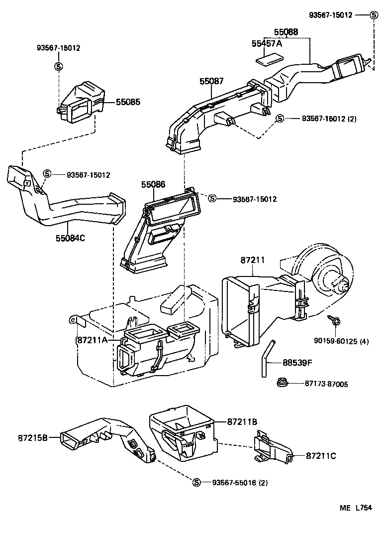 VAN |  HEATING AIR CONDITIONING CONTROL AIR DUCT