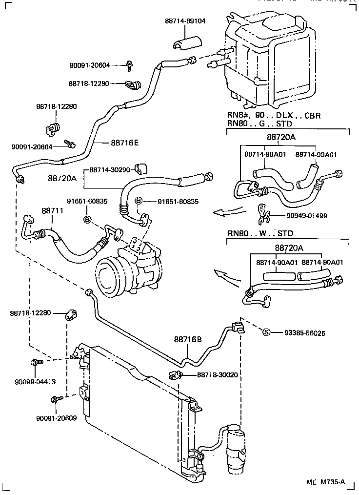  4 RUNNER TRUCK |  HEATING AIR CONDITIONING COOLER PIPING