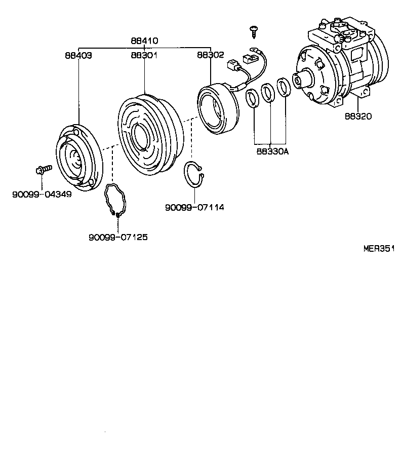  HILUX 2WD |  HEATING AIR CONDITIONING COMPRESSOR