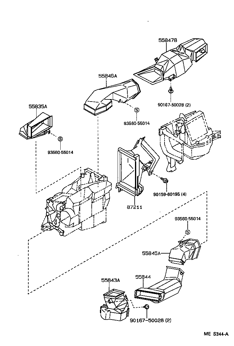  4 RUNNER TRUCK |  HEATING AIR CONDITIONING CONTROL AIR DUCT