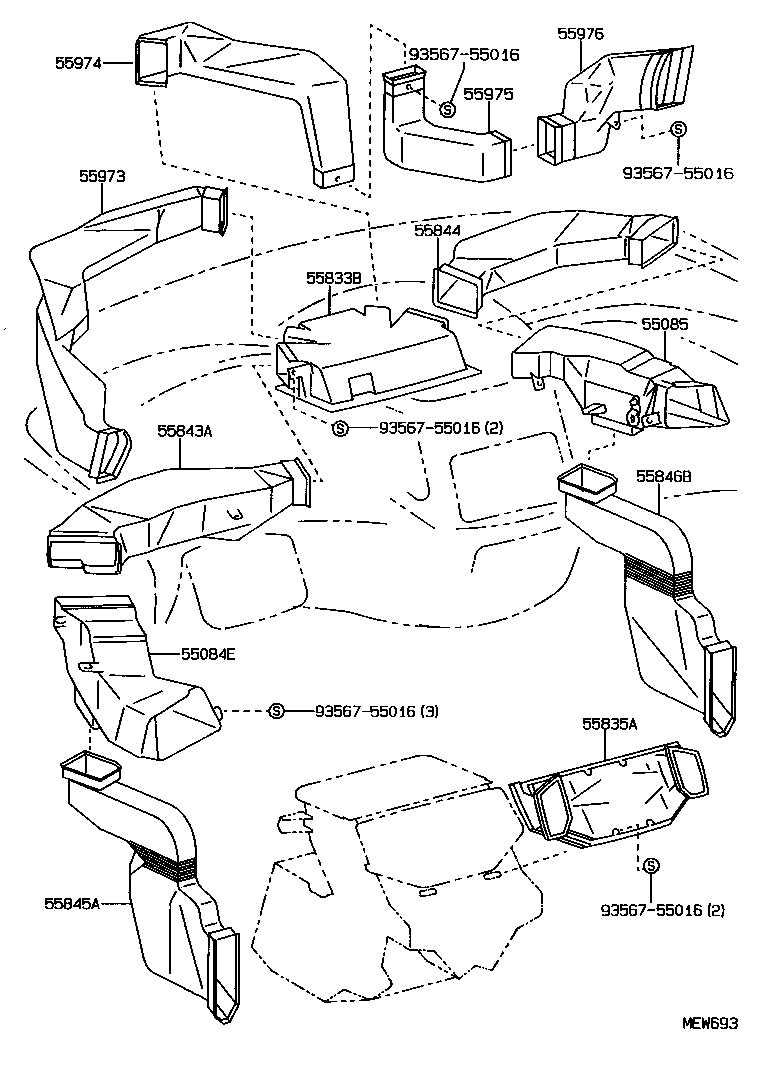  PREVIA |  HEATING AIR CONDITIONING CONTROL AIR DUCT