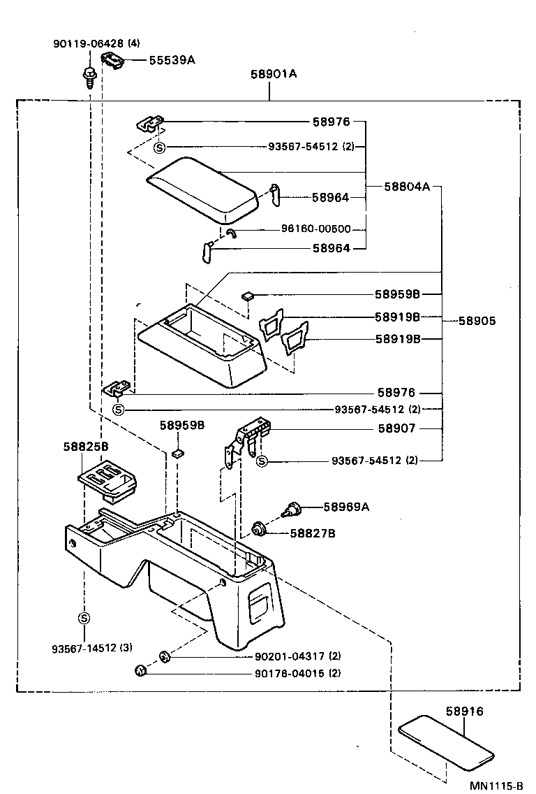  HILUX 2WD |  CONSOLE BOX BRACKET