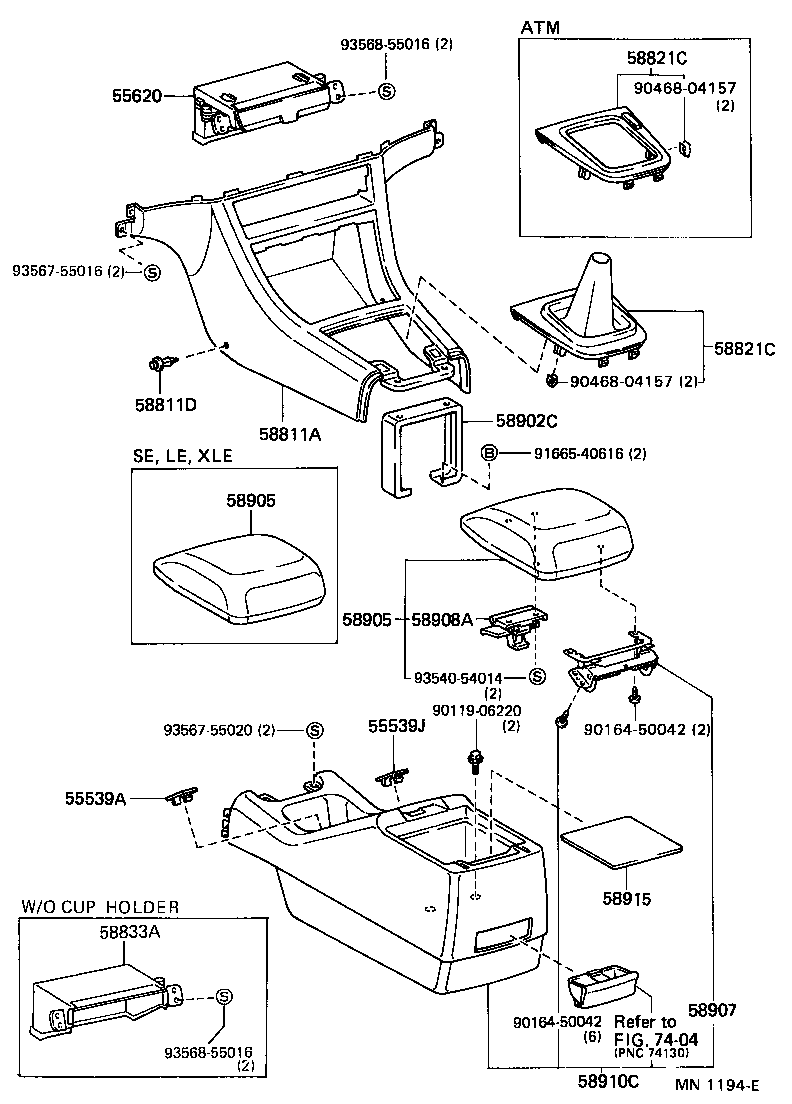  CAMRY JPP |  CONSOLE BOX BRACKET