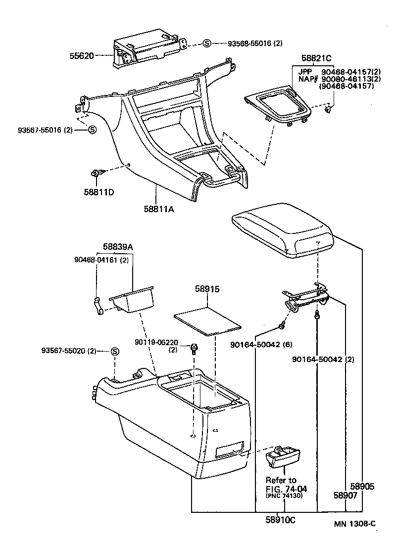  CAMRY JPP |  CONSOLE BOX BRACKET