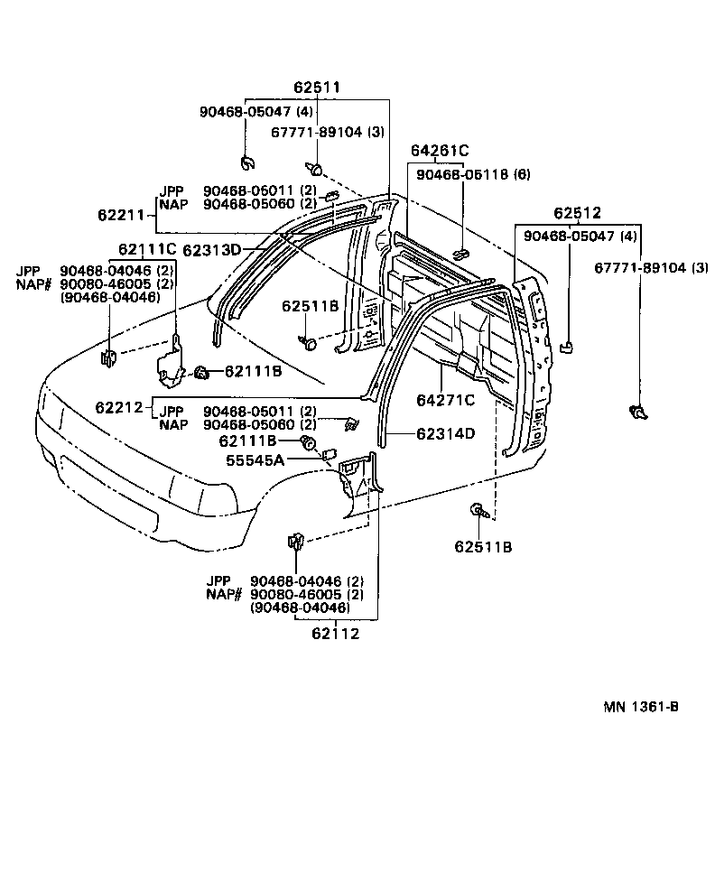  4 RUNNER TRUCK |  INSIDE TRIM BOARD
