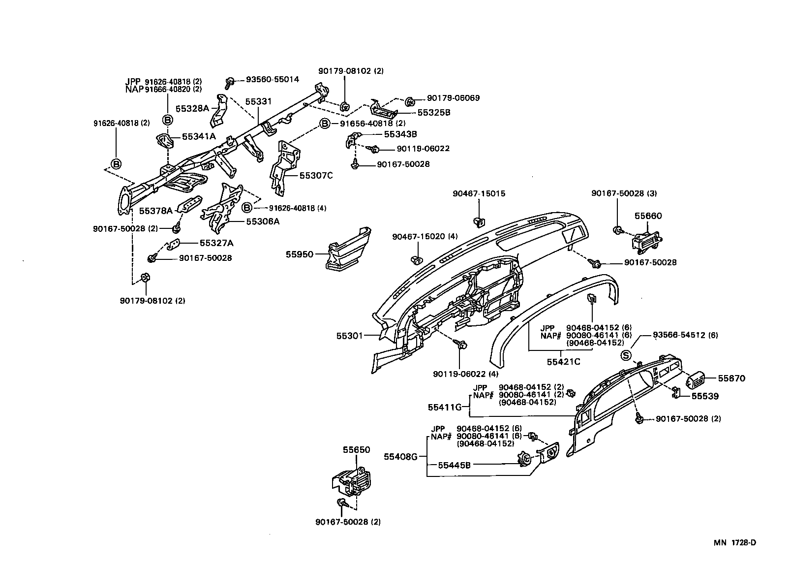  4 RUNNER TRUCK |  INSTRUMENT PANEL GLOVE COMPARTMENT