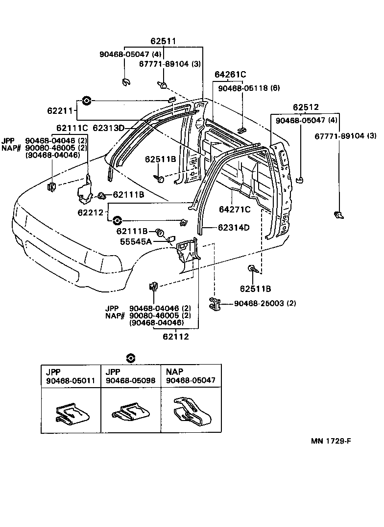  4 RUNNER TRUCK |  INSIDE TRIM BOARD