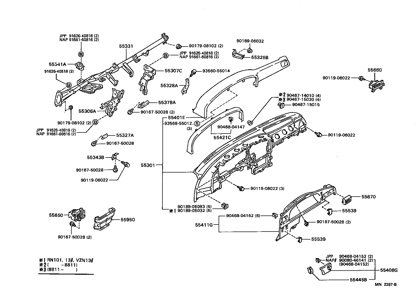  4 RUNNER TRUCK |  INSTRUMENT PANEL GLOVE COMPARTMENT