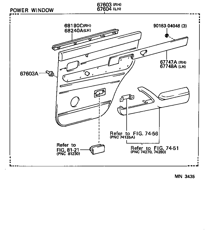  LX450 |  REAR DOOR PANEL GLASS