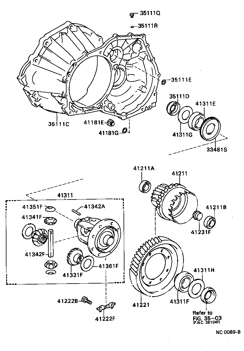  COROLLA NAP SED |  FRONT AXLE HOUSING DIFFERENTIAL
