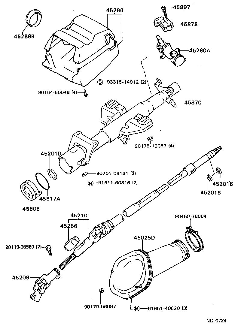 ES250 |  STEERING COLUMN SHAFT