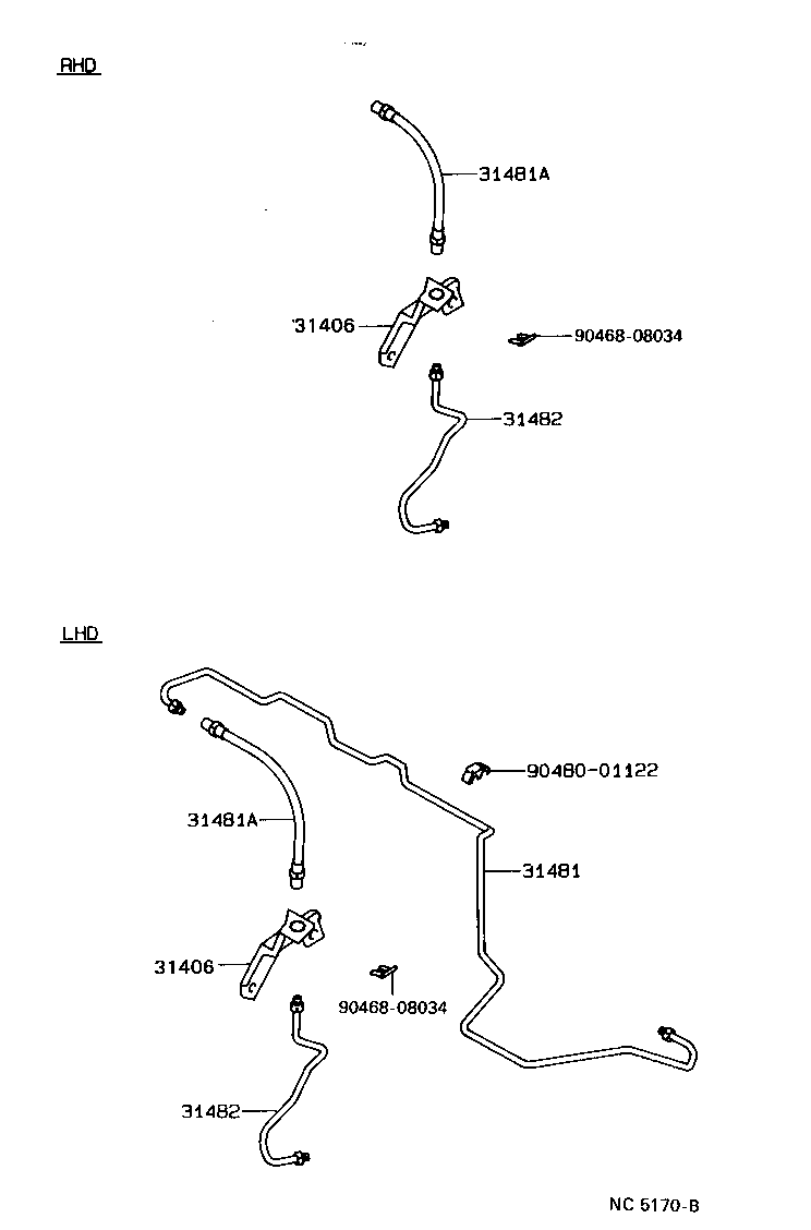  HILUX 2WD |  CLUTCH PEDAL FLEXIBLE HOSE