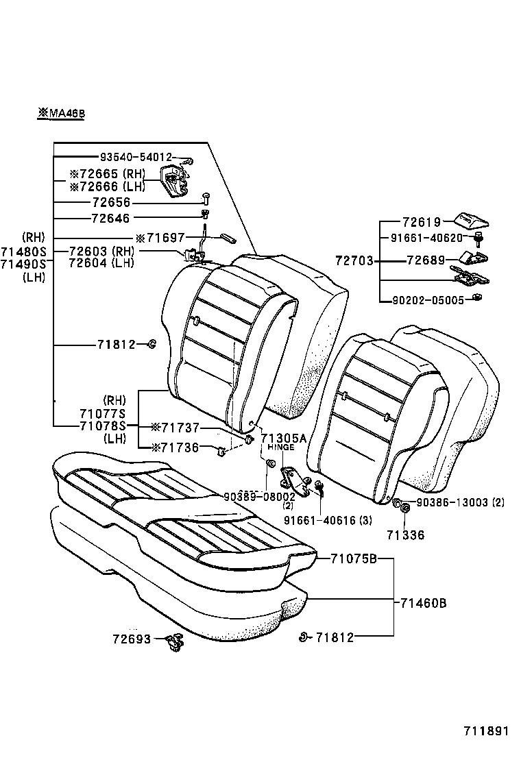  CELICA |  REAR SEAT SEAT TRACK