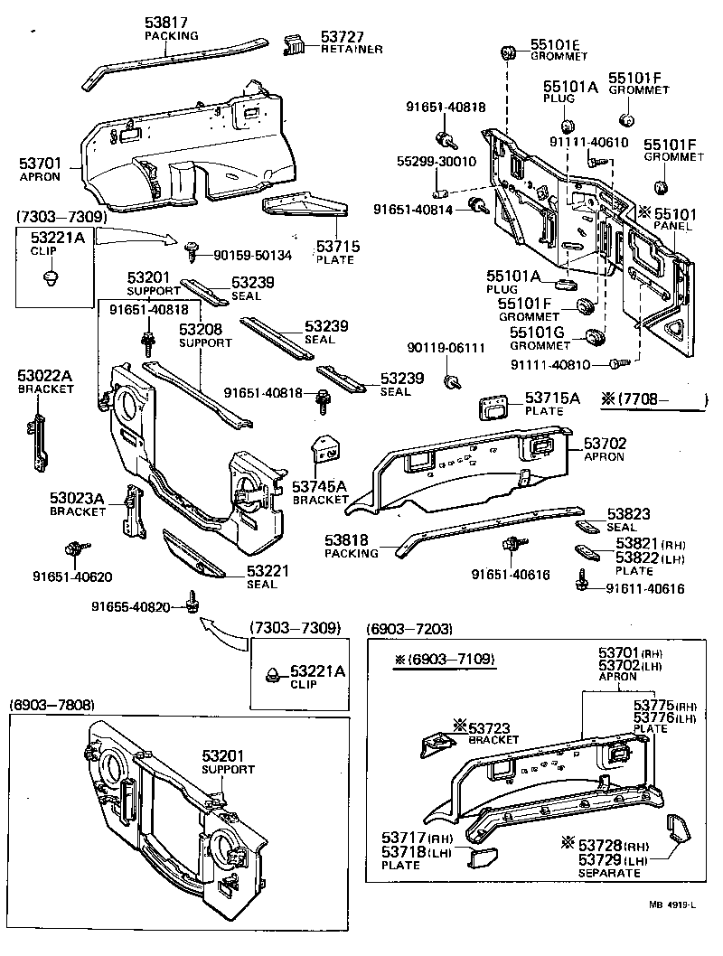  LAND CRUISER 40 55 |  FRONT FENDER APRON DASH PANEL